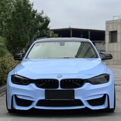 Glossy Crystal Baby Blue Car Vinyl Wrap 02