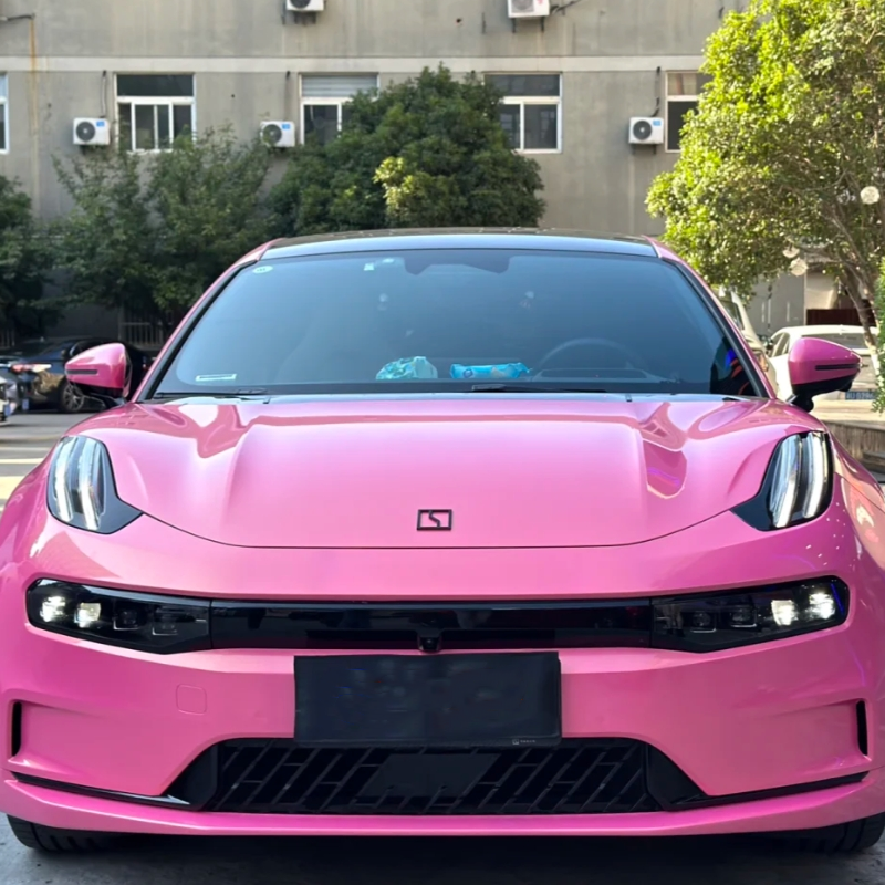 Glossy Diamond Gold Pink Car Vinyl Wrap