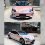 Glossy Laser Light Pink Car Vinyl Wrap