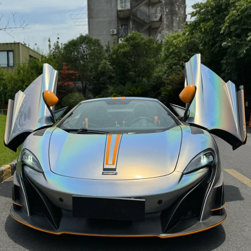 Glossy Laser Silver Car Vinyl Wrap