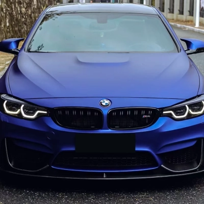 Matte Chrome Blue Car Vinyl Wrap 02