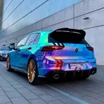 Rainbow Chrome Blue Car Vinyl Wrap