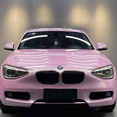 Macaron Cherry Pink Car Vinyl Wrap 02