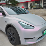 Matte Twin Candy Grey Red Car Vinyl Wrap