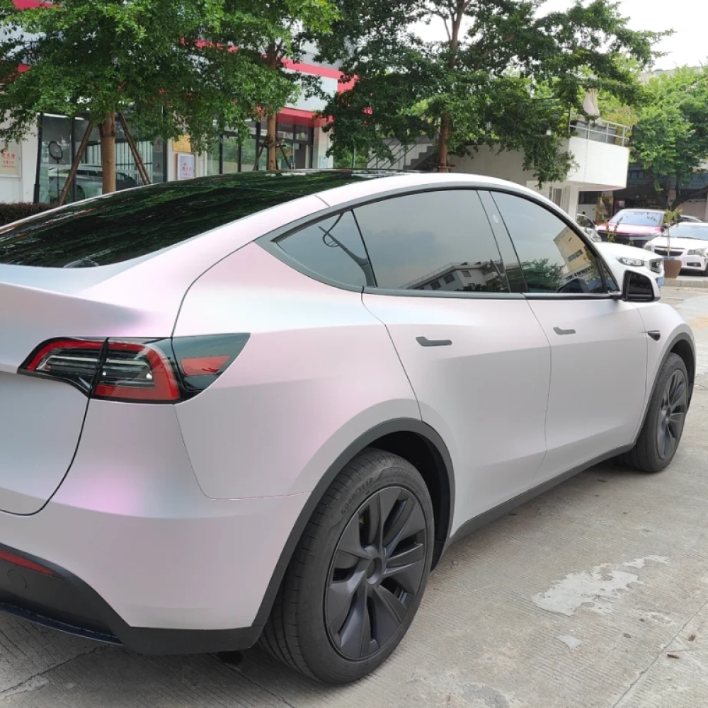Matte Twin Candy Grey Red Car Vinyl Wrap