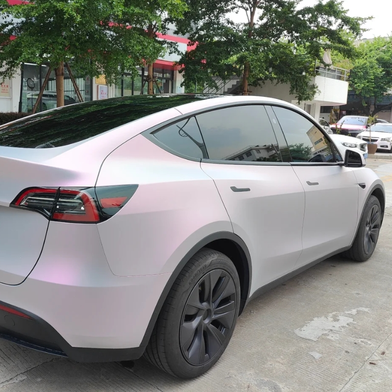 Matte Twin Candy Grey Red Car Vinyl Wrap