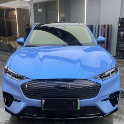 Twin Candy Grey Blue Car Vinyl Wrap 02