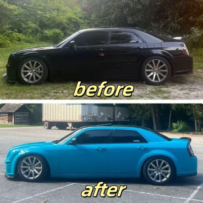 PET Super Gloss Miami Blue Car Vinyl Wrap 02