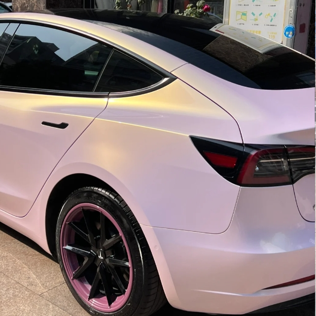 Gloss Glazed Gold Pink Car Vinyl Wrap