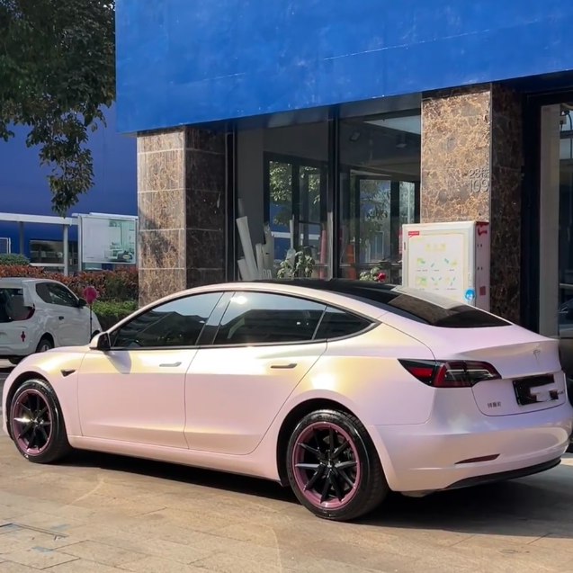 Gloss Glazed Gold Pink Car Vinyl Wrap