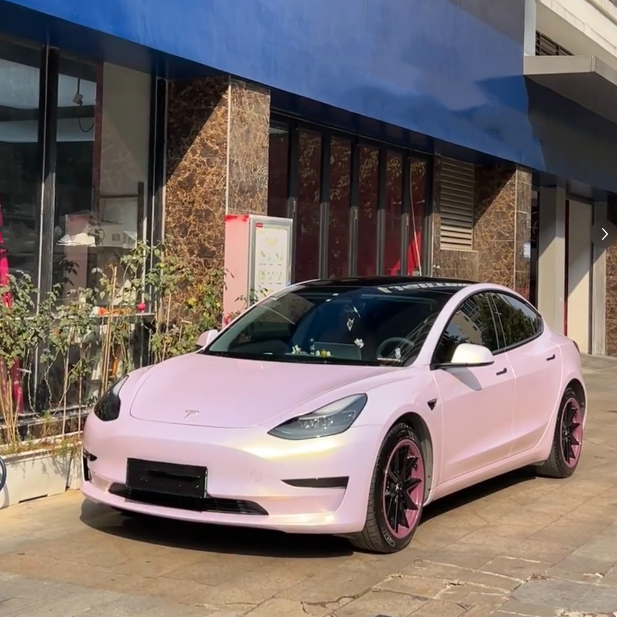 Gloss Glazed Gold Pink Car Vinyl Wrap