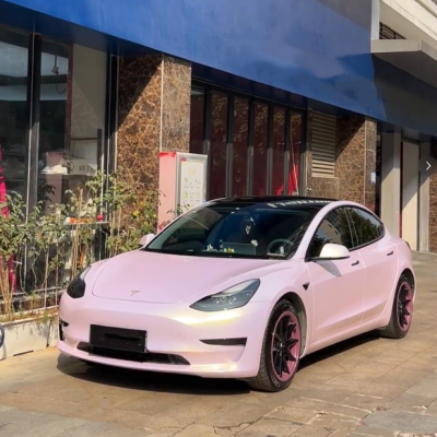 Gloss Glazed Gold Pink Car Vinyl Wrap 02