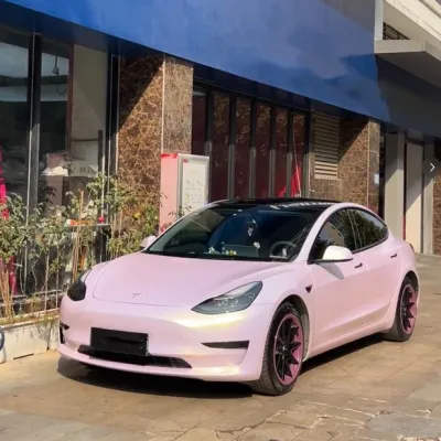 Gloss Glazed Gold Pink Car Vinyl Wrap 02