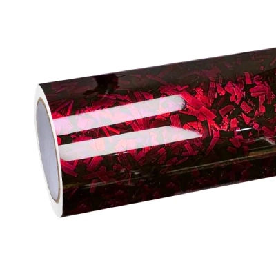 PET Super Gloss Forging Carbon Red Car Vinyl Wrap 01