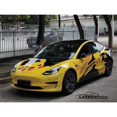 Pikachu Custom Car Vinyl Wrap 02