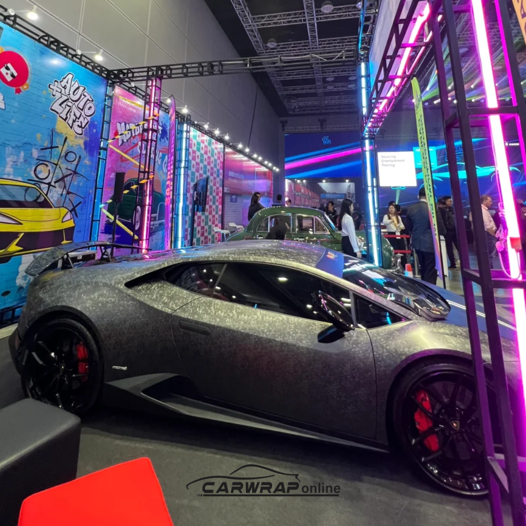 Matte Black Forged Carbon Car Vinyl Wrap