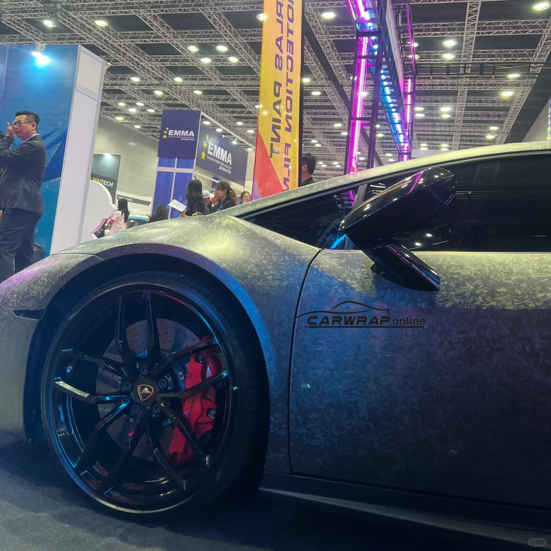 Matte Black Forged Carbon Car Vinyl Wrap