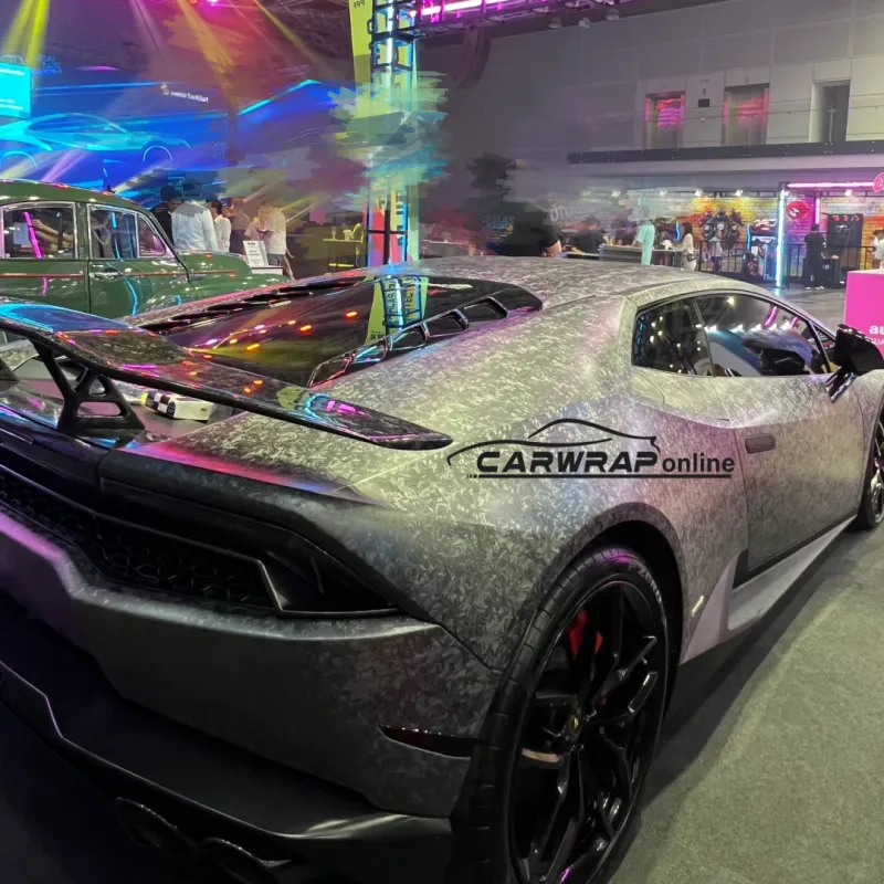Matte Black Forged Carbon Car Vinyl Wrap