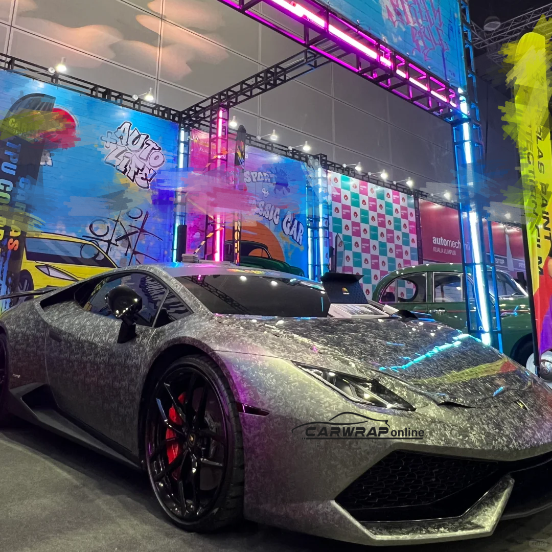 Matte Black Forged Carbon Car Vinyl Wrap