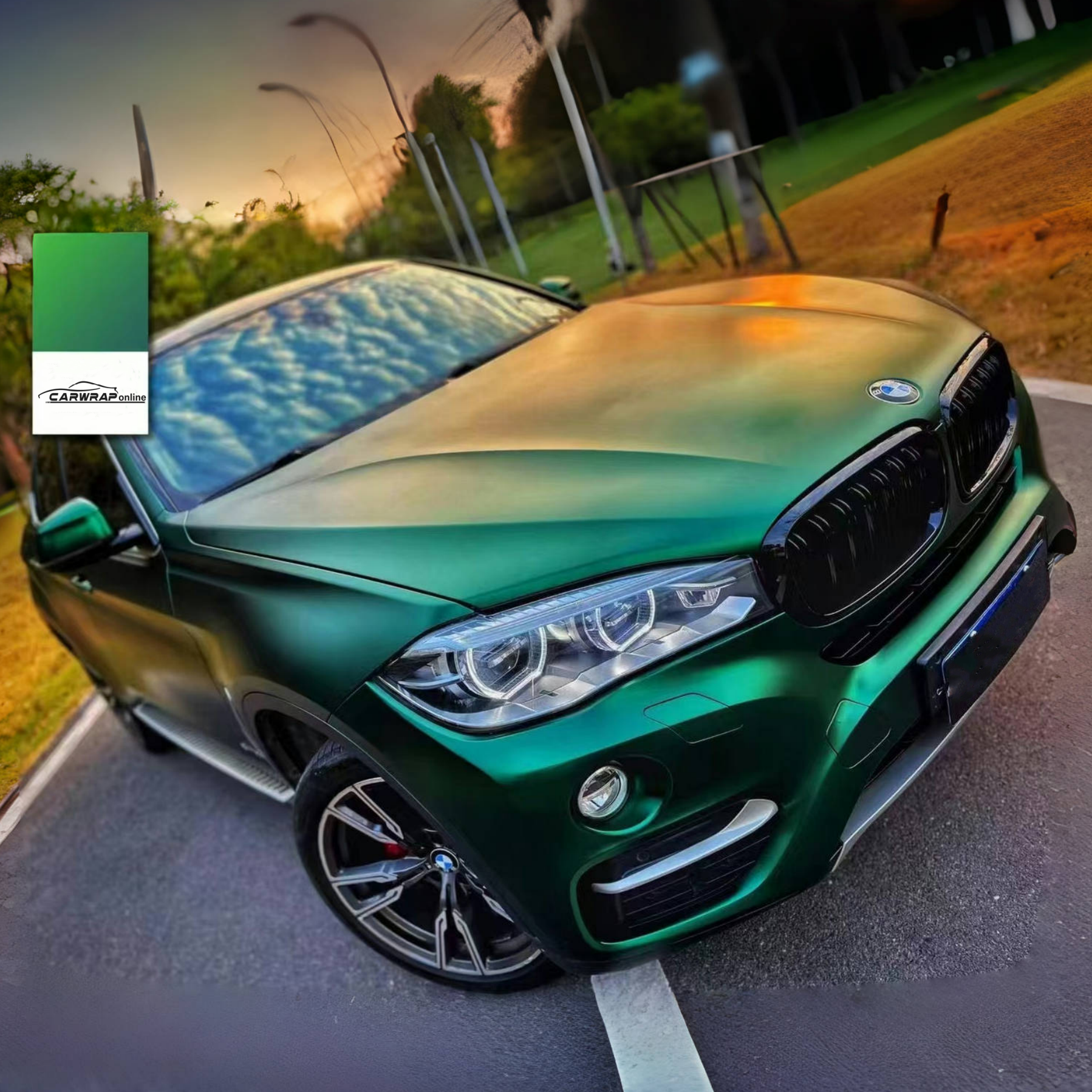 Ultra-Matte Venom Green Car Vinyl Wrap