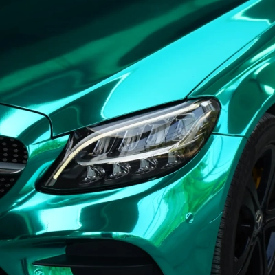 Chrome Mirror Mint Green Car Vinyl Wrap (Non-Stretchable) 02