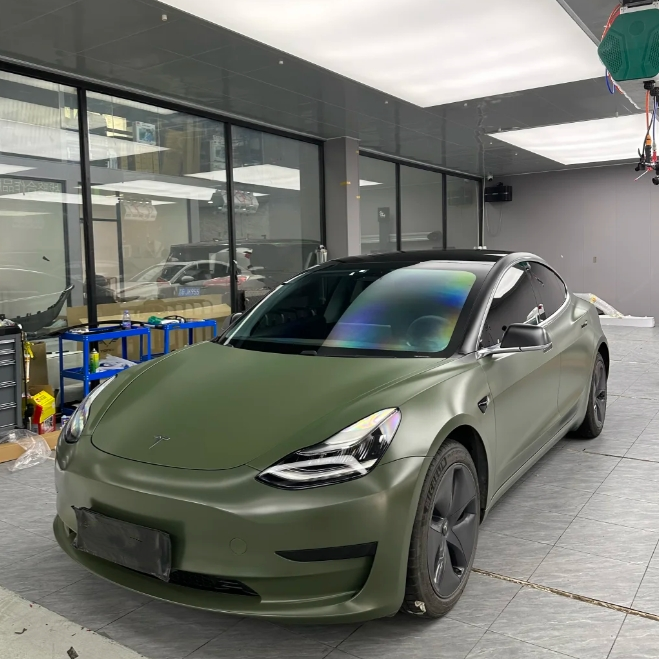 Matte Army Green Car Vinyl Wrap