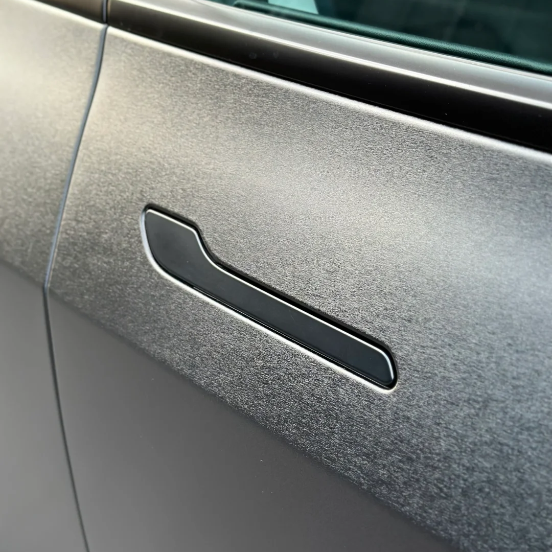 Matte Metallic Brushed Black Car Vinyl Wrap