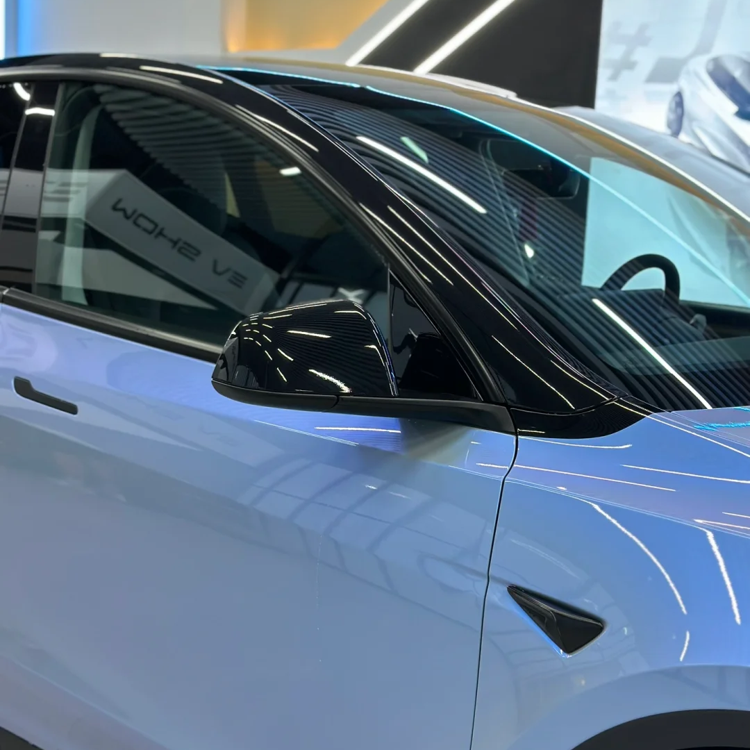 Tesla Gloss Fancy Rock Grey Color Fliper Car Vinyl Wrap