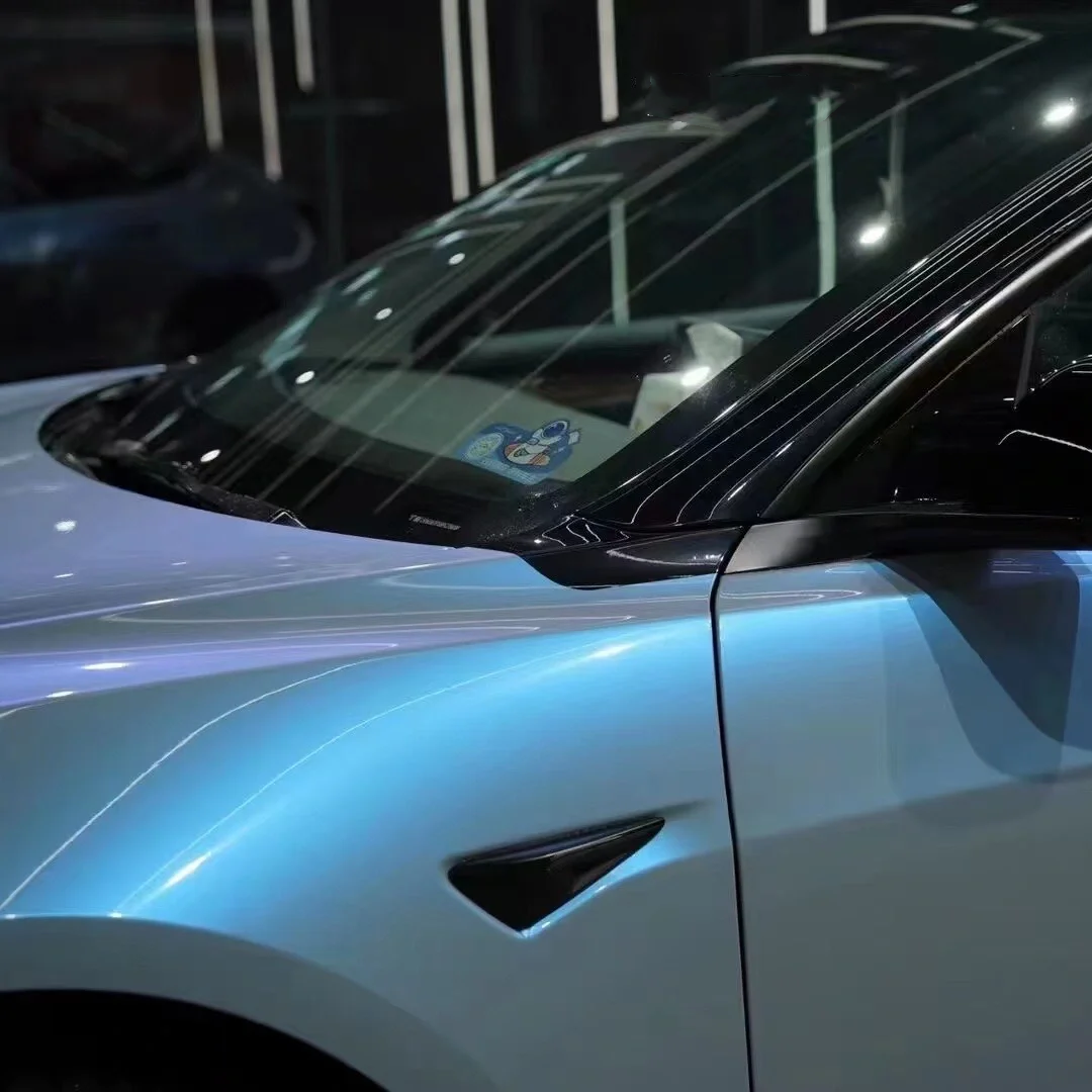 Tesla Twin Candy Grey Cyanine Car Vinyl Wrap