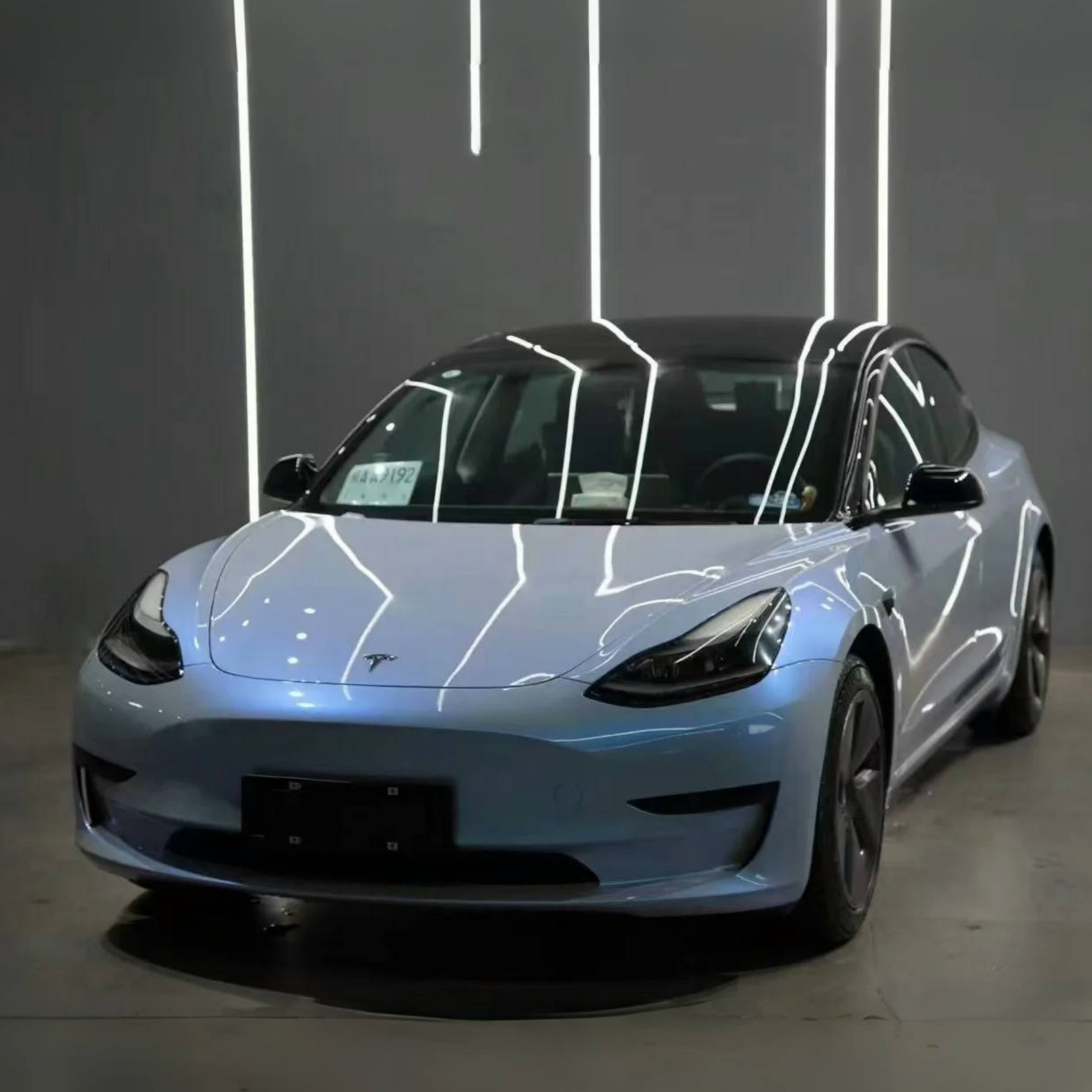 Tesla Twin Candy Grey Cyanine Car Vinyl Wrap