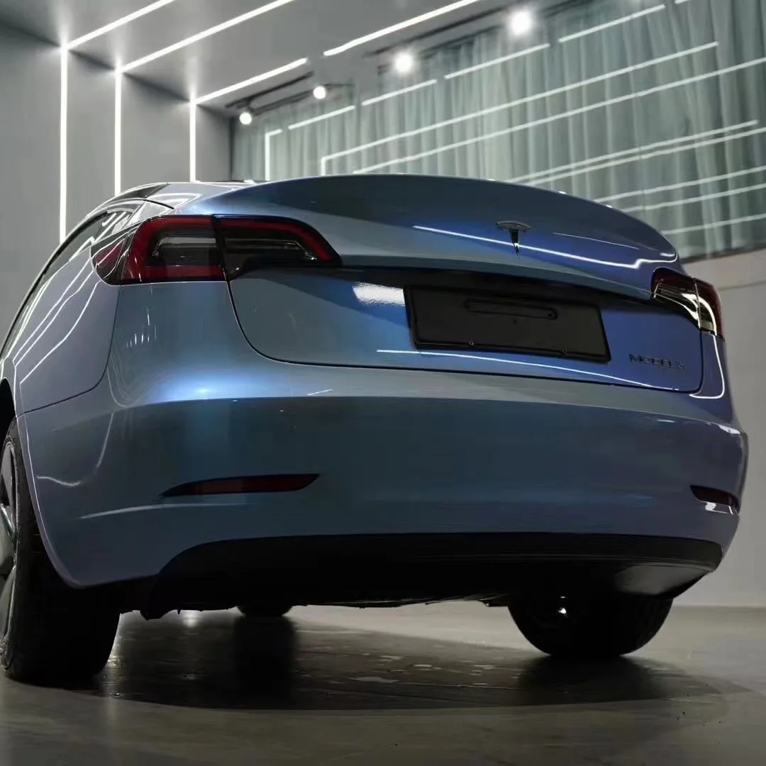 Tesla Twin Candy Grey Cyanine Car Vinyl Wrap