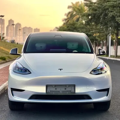 Tesla Glossy Magic Gold Blue Car Vinyl Wrap 01