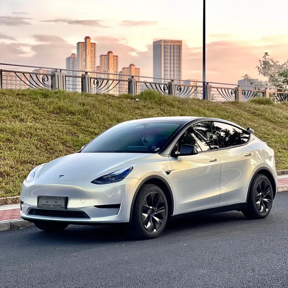 Tesla Glossy Magic Gold Blue Car Vinyl Wrap