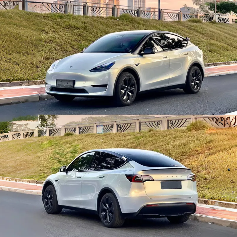 Tesla Glossy Magic Gold Blue Car Vinyl Wrap