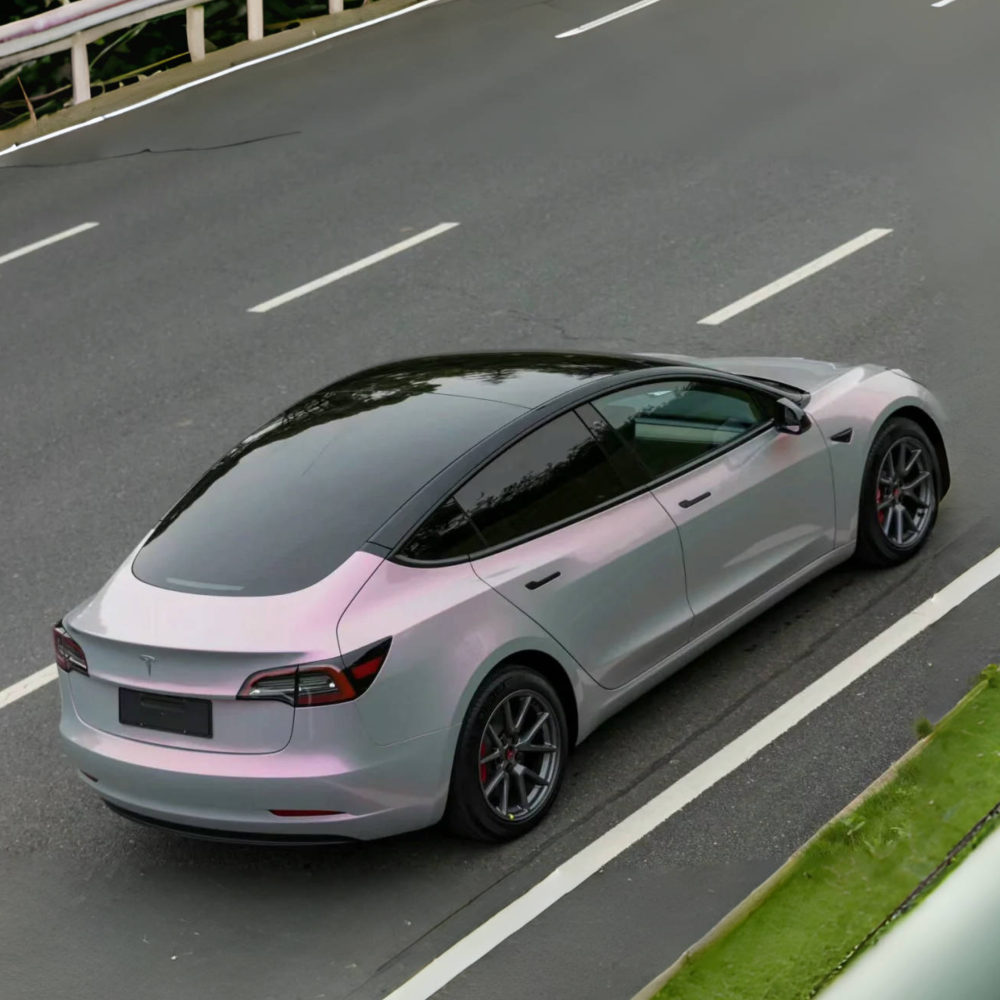 Gloss Twin Candy Grey Red Car Wrap