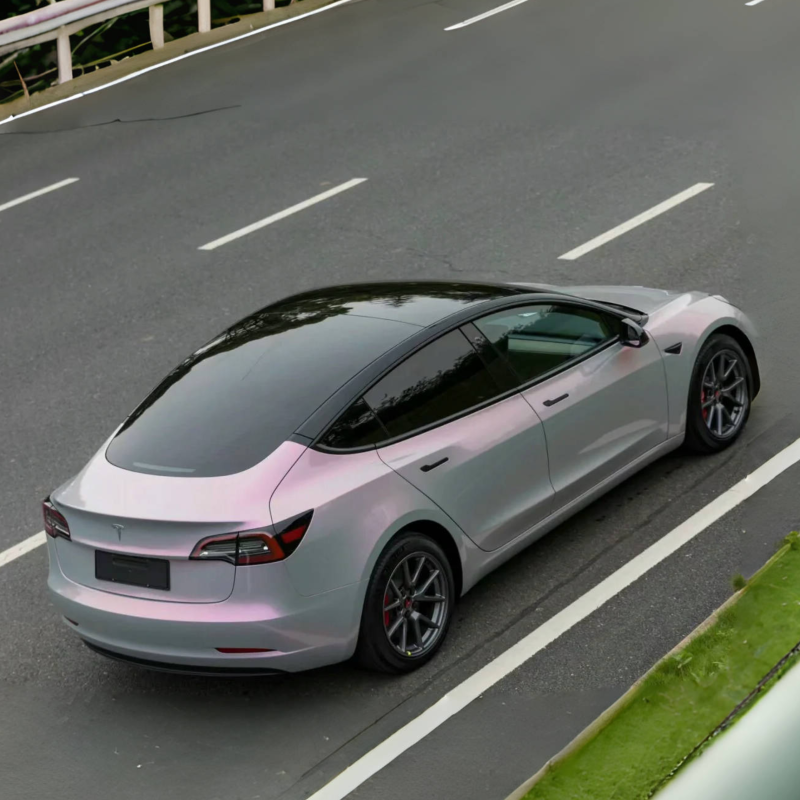 Gloss Twin Candy Grey Red Car Wrap
