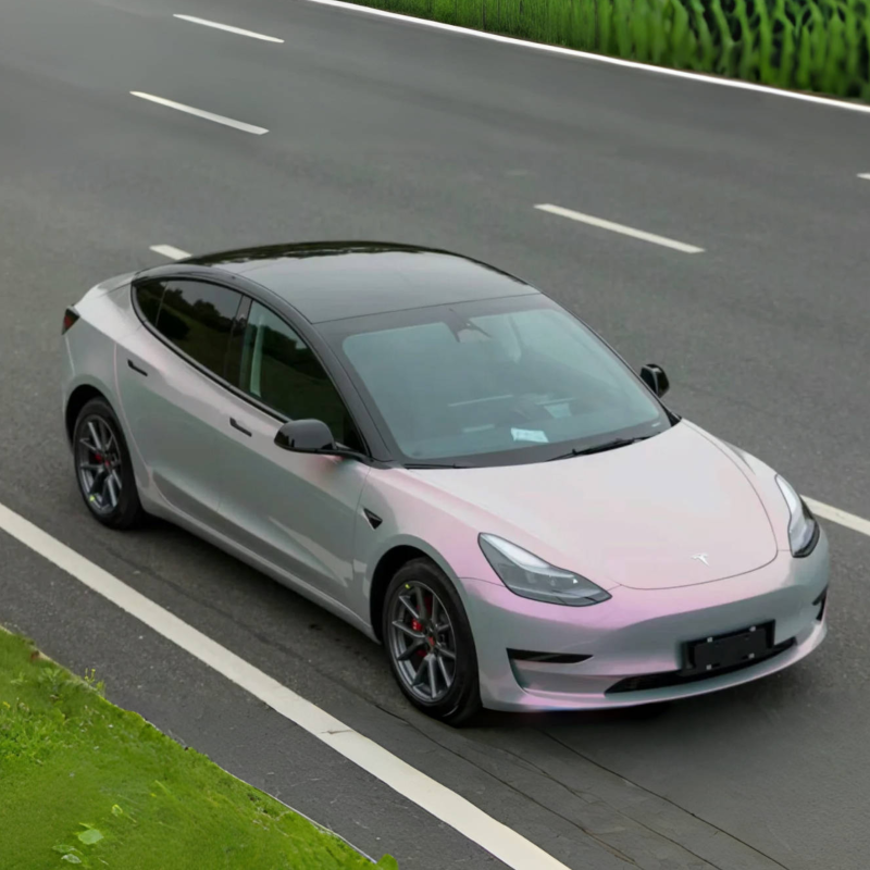 Gloss Twin Candy Grey Red Car Wrap