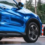 Chrome Mirror Blue Car Vinyl Wrap