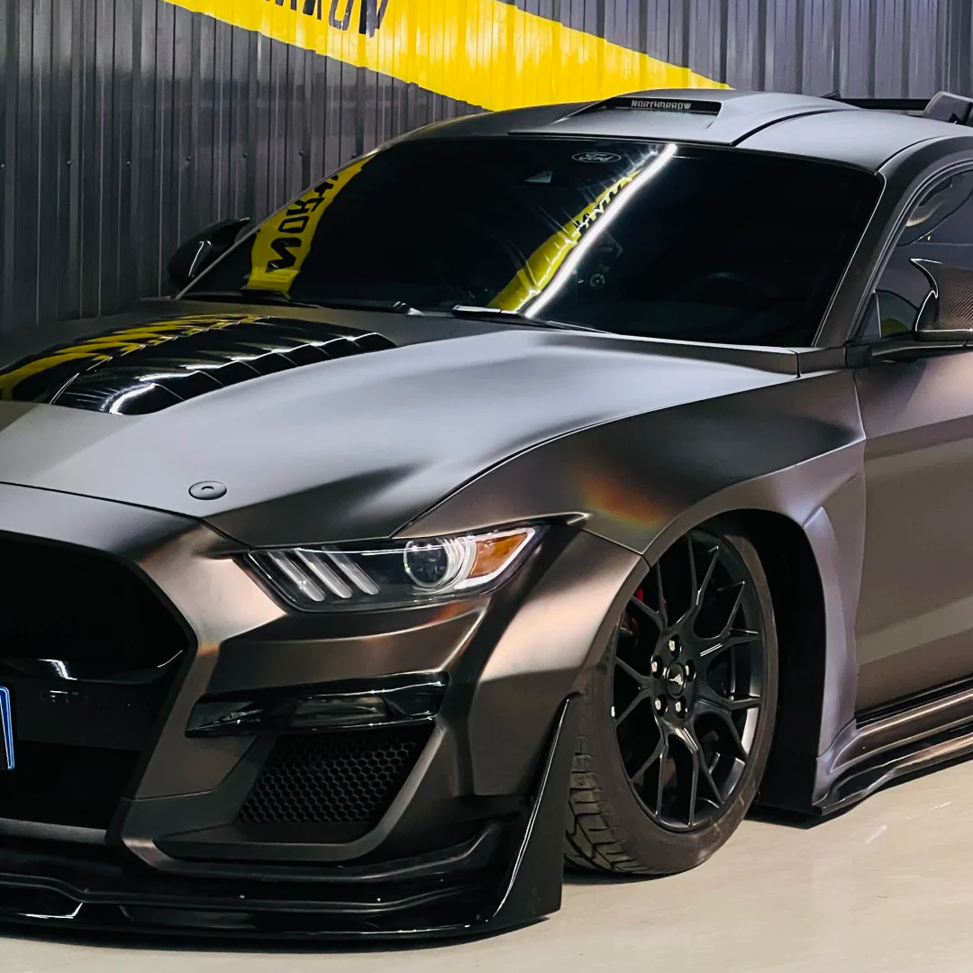 PET Neon Electroplated Tungsten Steel Grey Car Vinyl Wrap