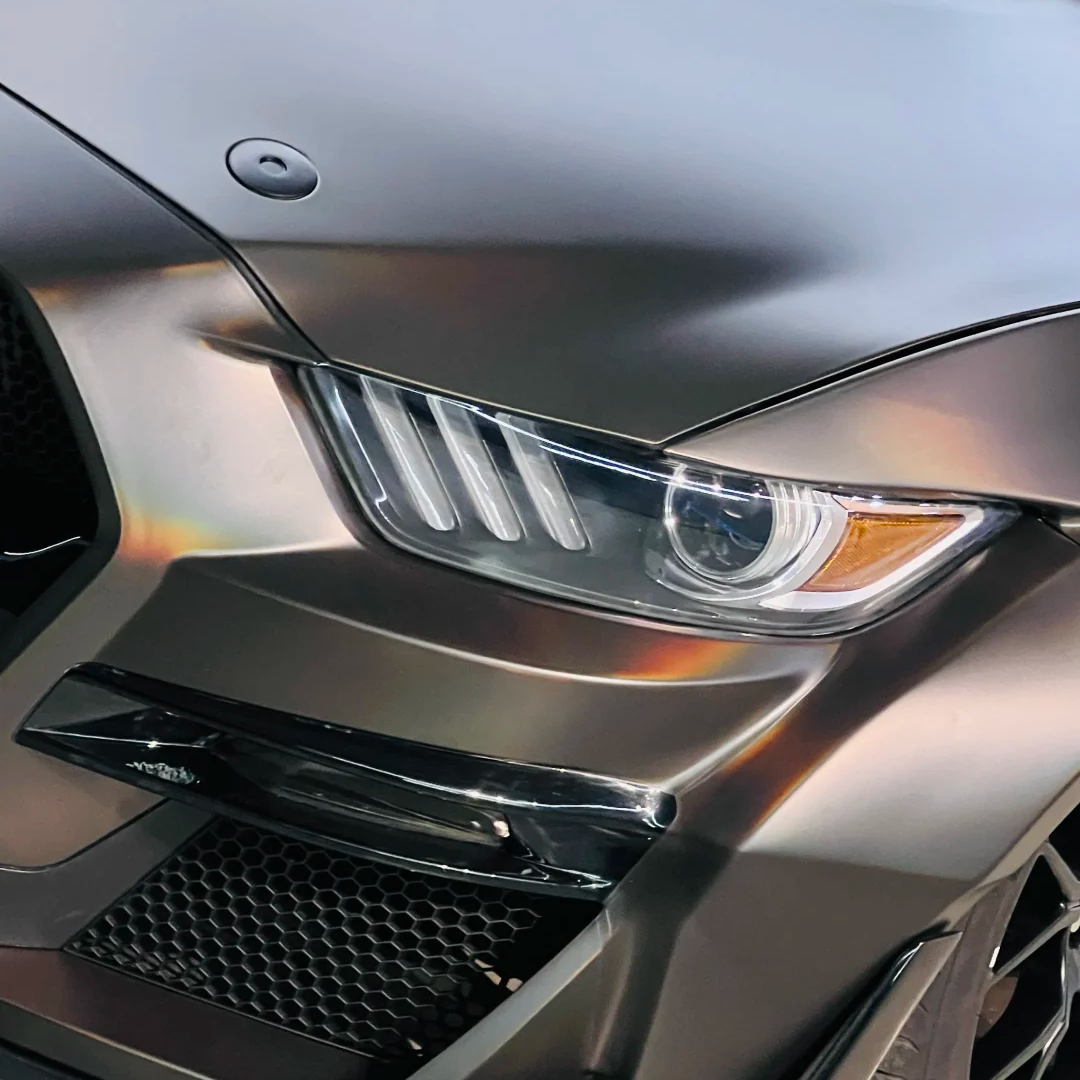 PET Neon Electroplated Tungsten Steel Grey Car Vinyl Wrap