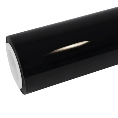 PET Super Gloss Repairable Dry Black Car Vinyl Wrap 01