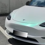 Tesla Matte Aurora White Car Vinyl Wrap