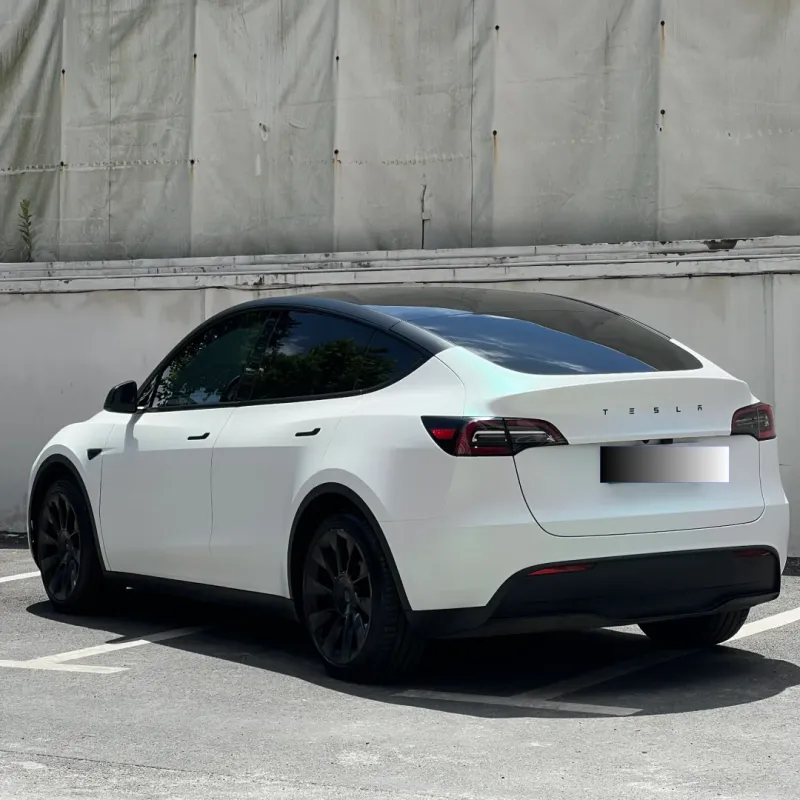 Tesla Matte Aurora White Car Vinyl Wrap