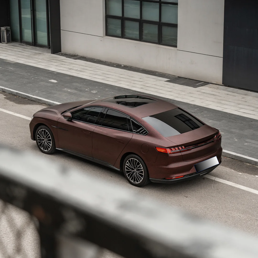  Matte Black Red Forged Carbon Car Vinyl Wrap