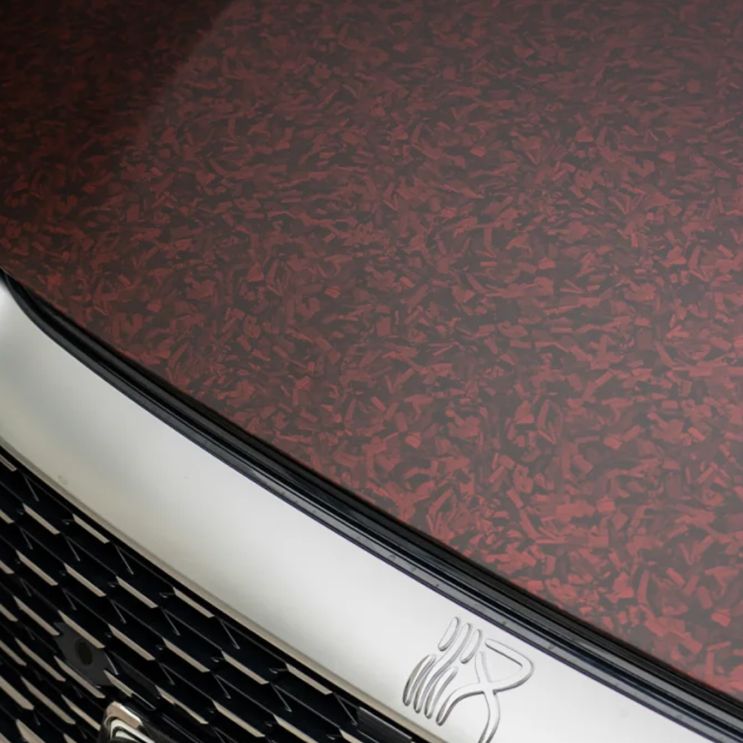  Matte Black Red Forged Carbon Car Vinyl Wrap