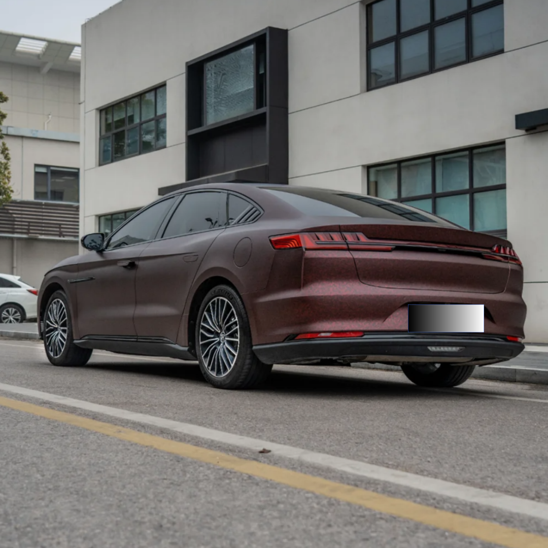  Matte Black Red Forged Carbon Car Vinyl Wrap