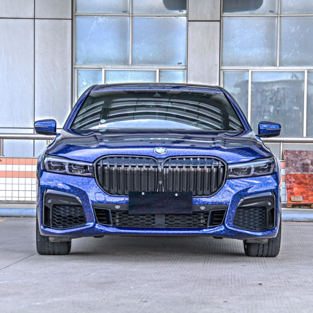 Super Gloss Black Blue Carbon Car Vinyl Wrap