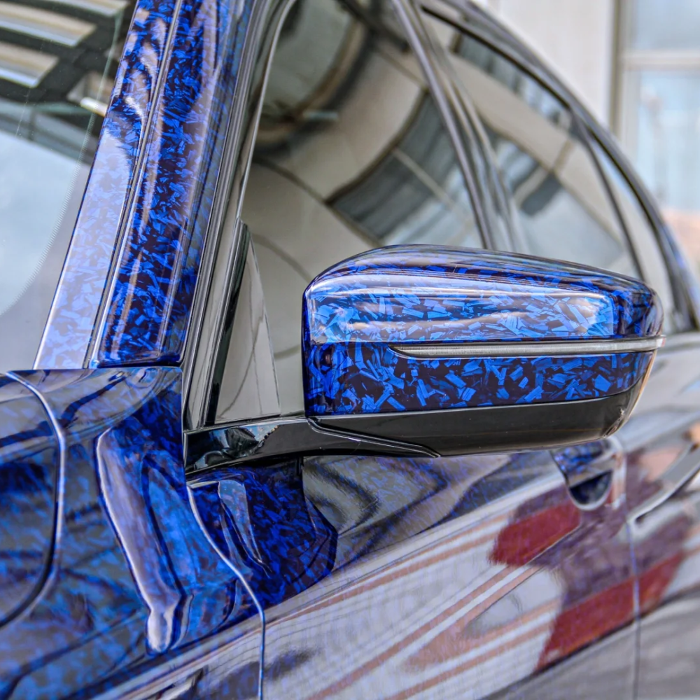 Super Gloss Black Blue Carbon Car Vinyl Wrap