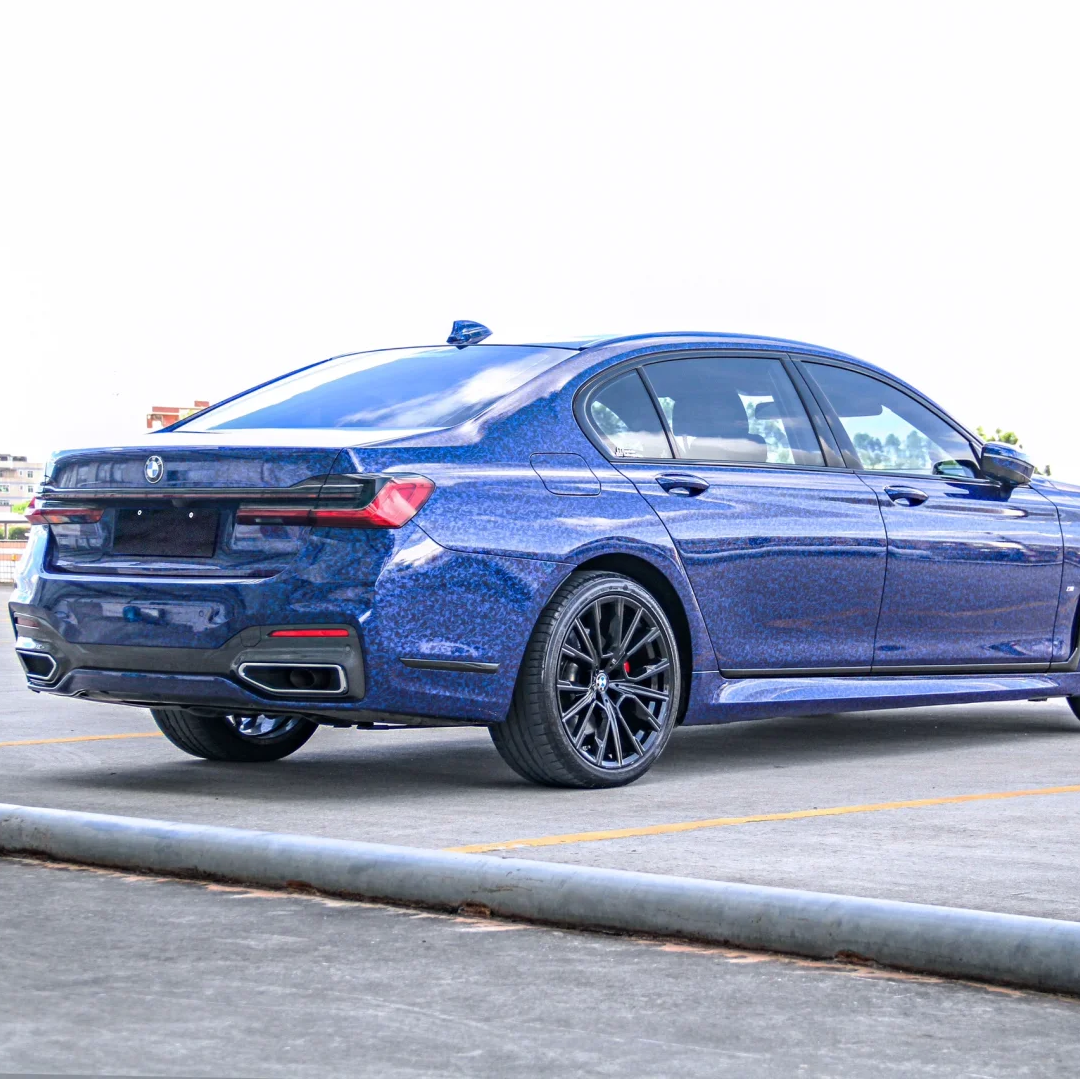 Super Gloss Black Blue Carbon Car Vinyl Wrap
