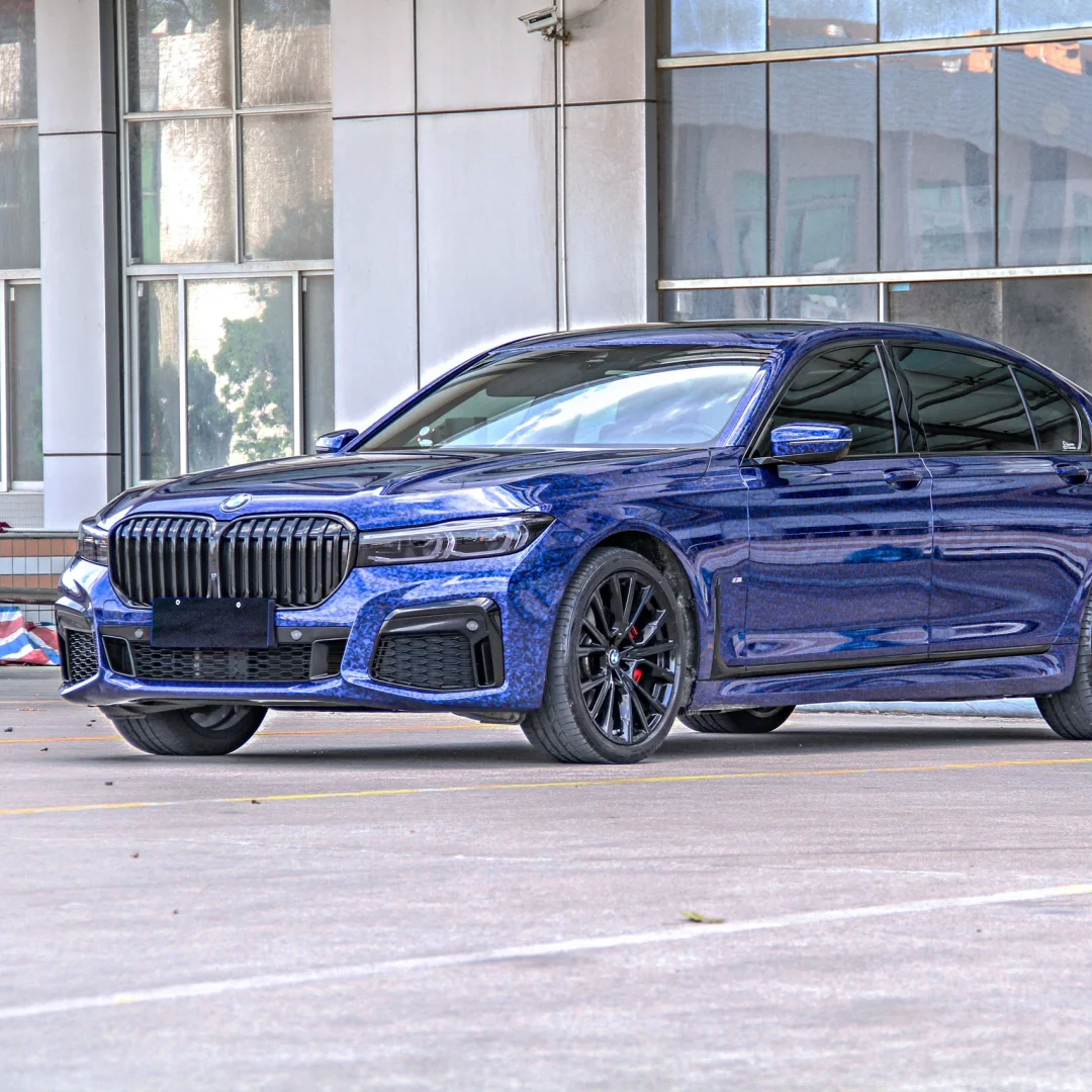 Super Gloss Black Blue Carbon Car Vinyl Wrap